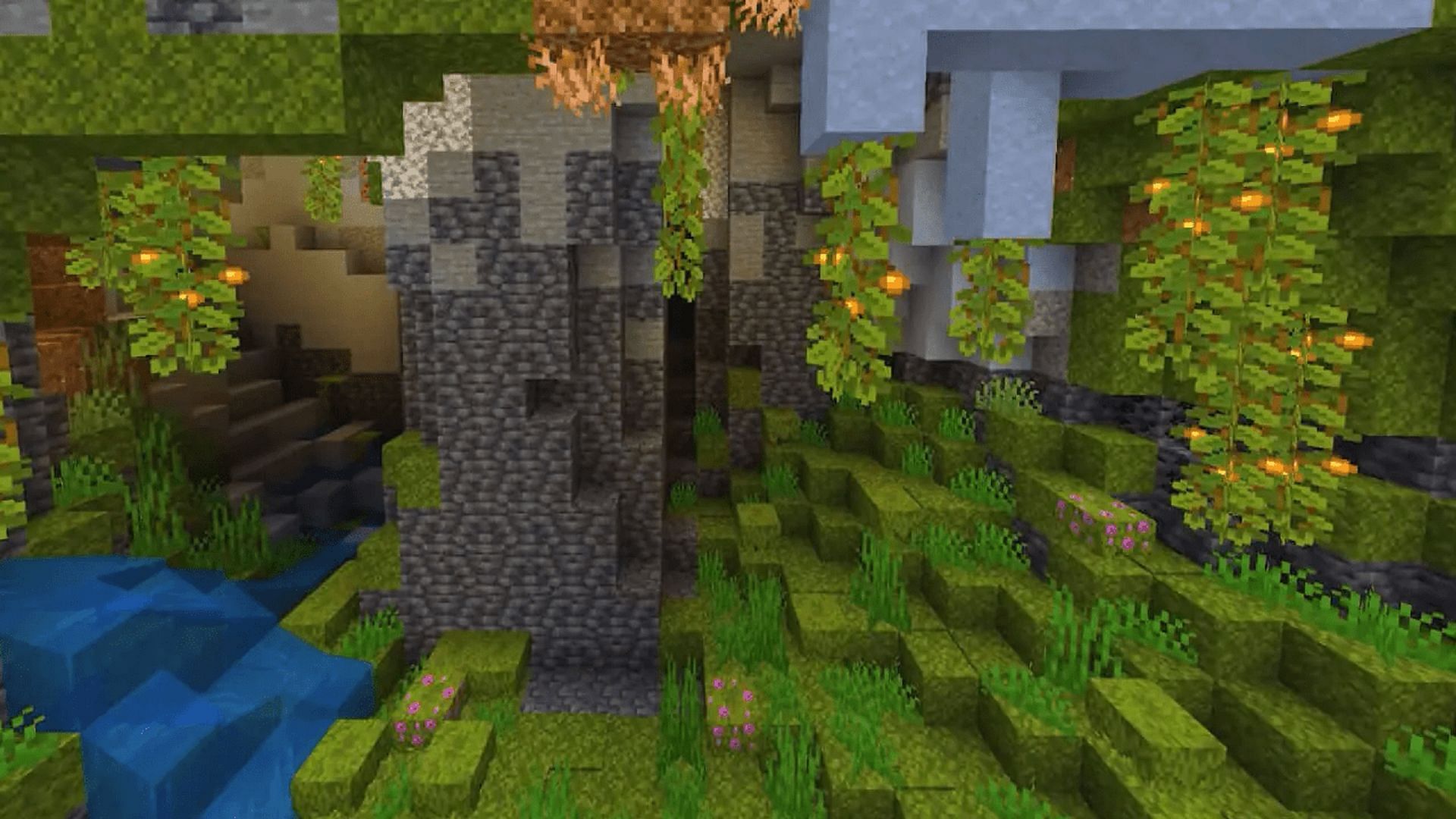 A Lush Cave biome in Minecraft (Image via Mojang)