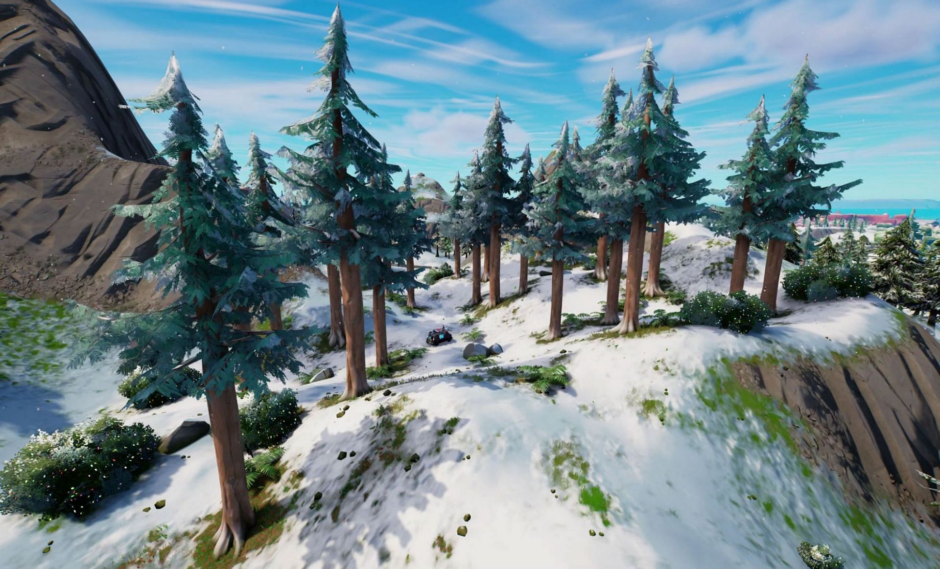 Timber Pines are found in the snowy locations (Image via Epic Games)