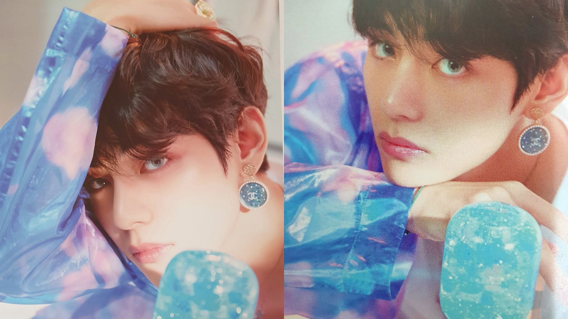 BTS&#039; V looking dainty in a pictorial from their yearly Season Greetings (Images via BIGHIT MUSIC)