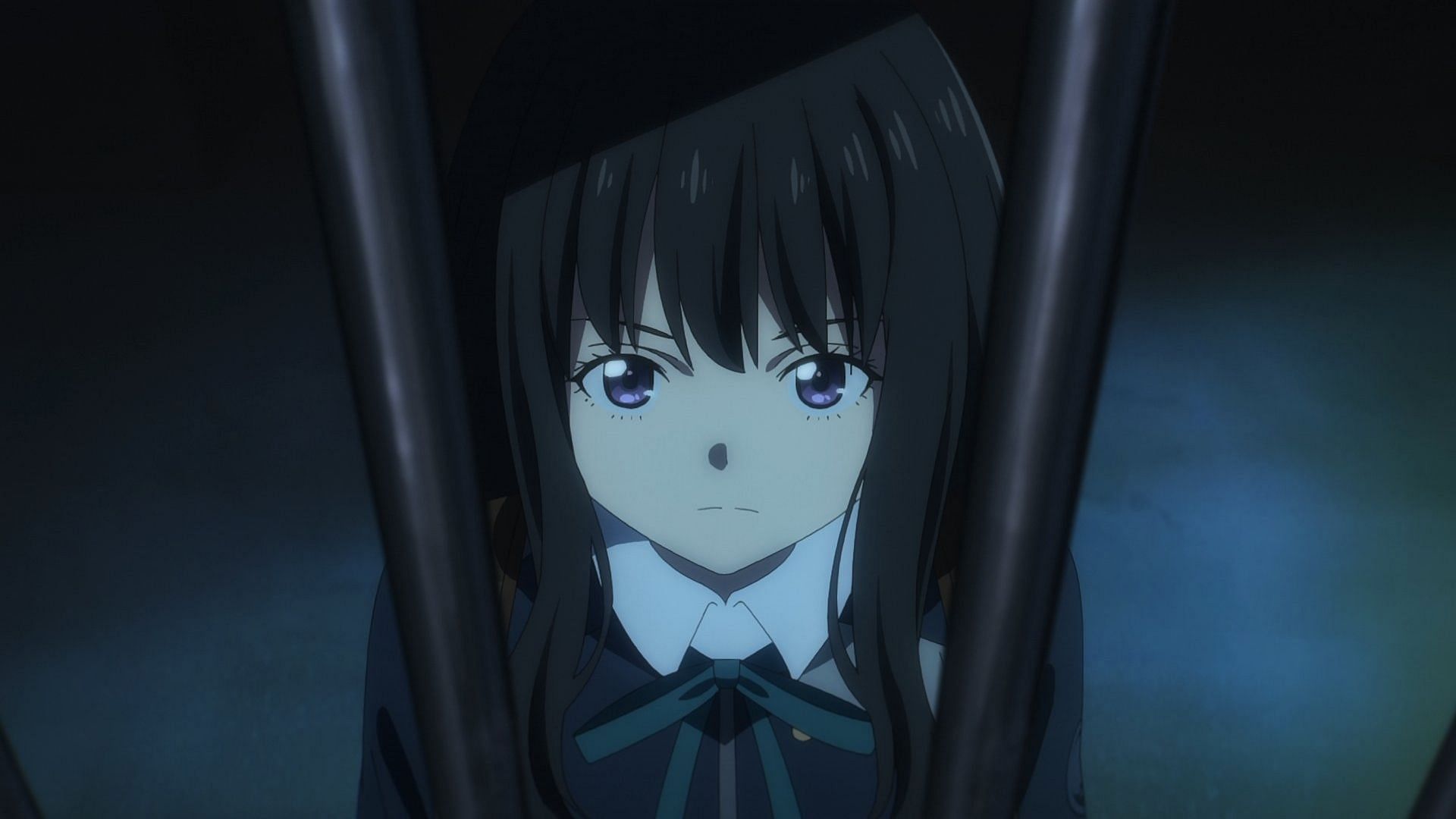 Takina as seen in Lycoris Recoil Episode 10 (Image via A-1 Pictures)