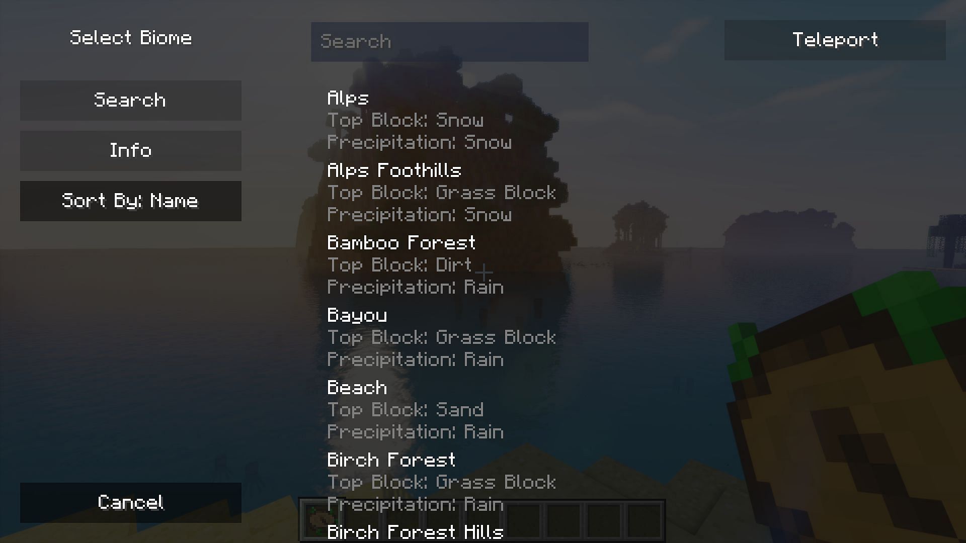 Nature&#039;s Compass helps players find all kinds of biomes easily (Image via CurseForge)