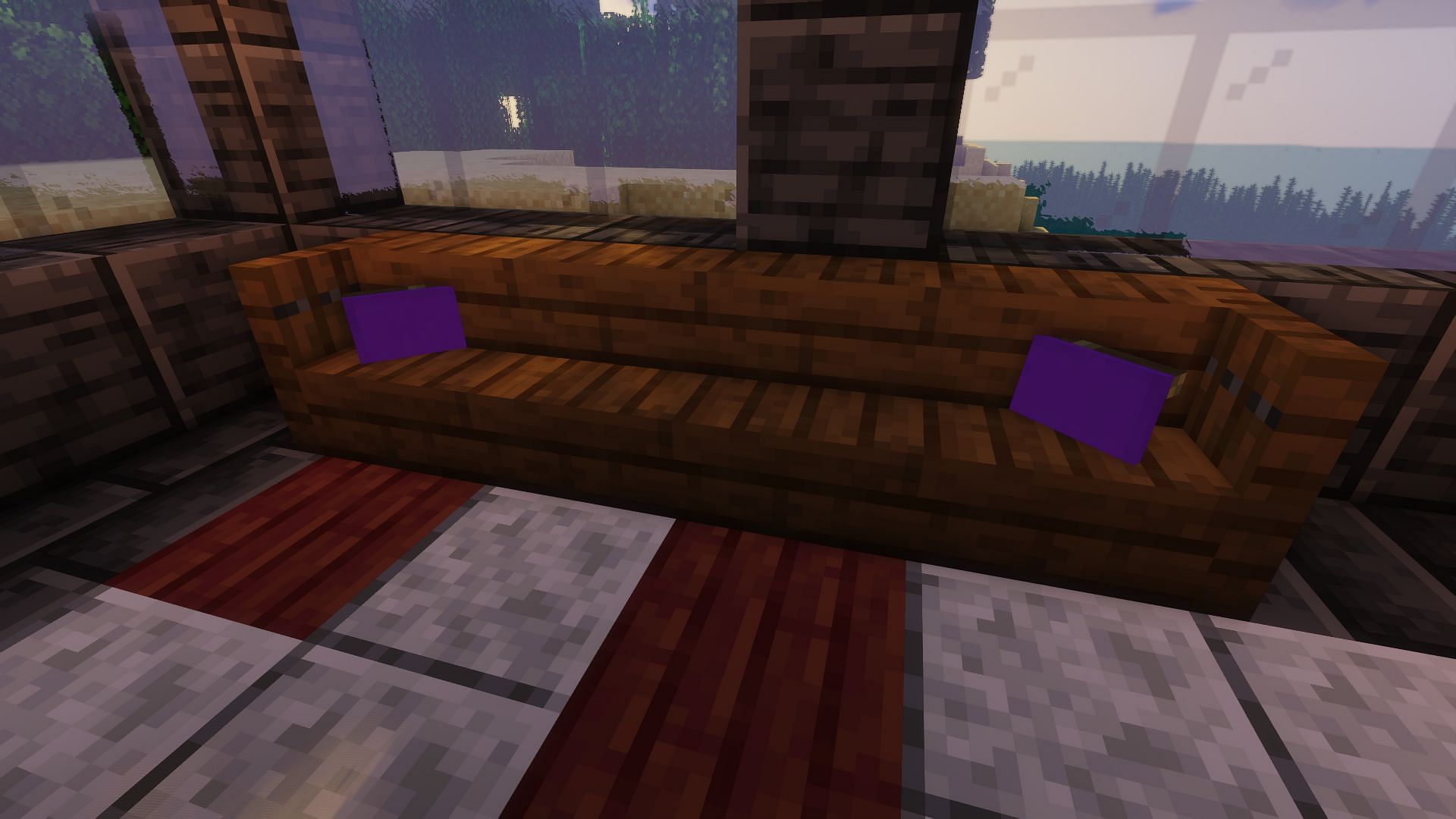 An example of a couch with pillows (Image via Minecraft)