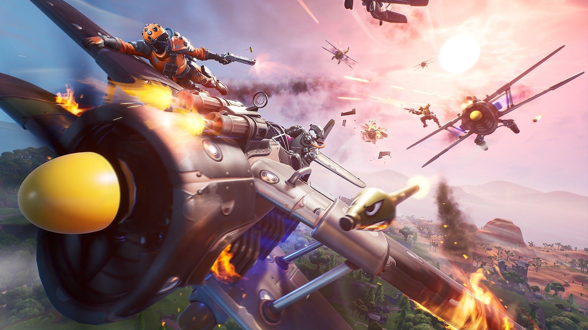 Fortnite might soon get ariel vehicles. (Image via Epic Games)