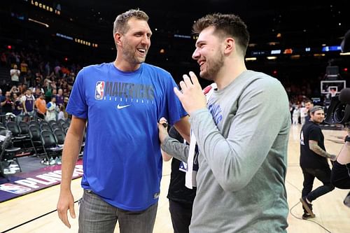 Luka Doncic and Dirk Nowitzki - Dallas Mavericks