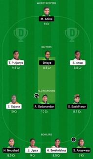 Dream11 Team for Team Amber vs Team Emerald - KCA Women’s T20 Challengers 2022.