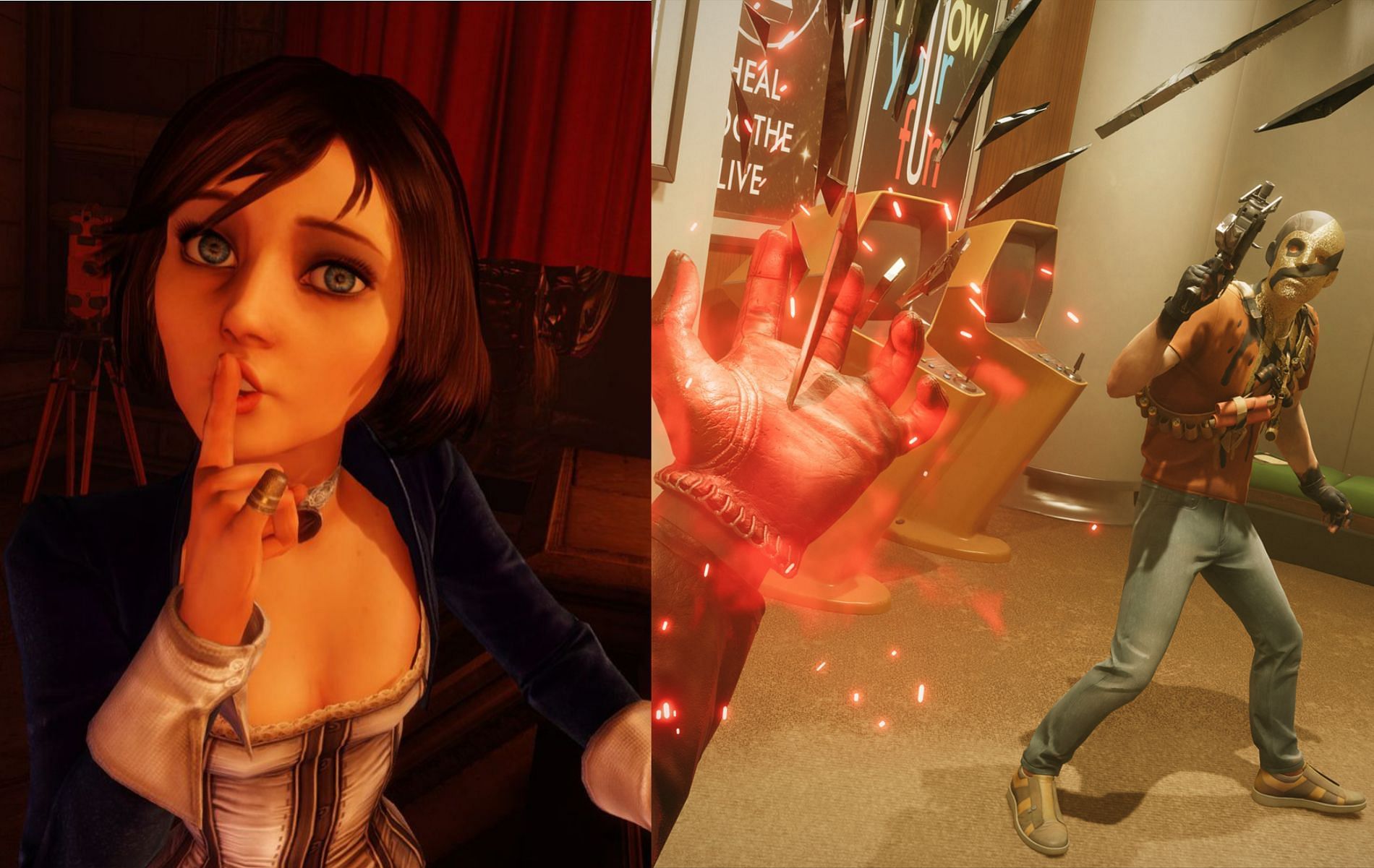 Bioshock 4 is reportedly inspired by Deathloop (Images by 2K and Bethesda)