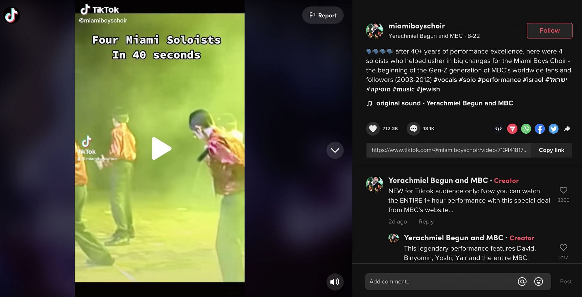 Video by the Miami Boys Choir resurfaces on TikTok and creates a frenzy amongst netizens. (Image via TikTok)