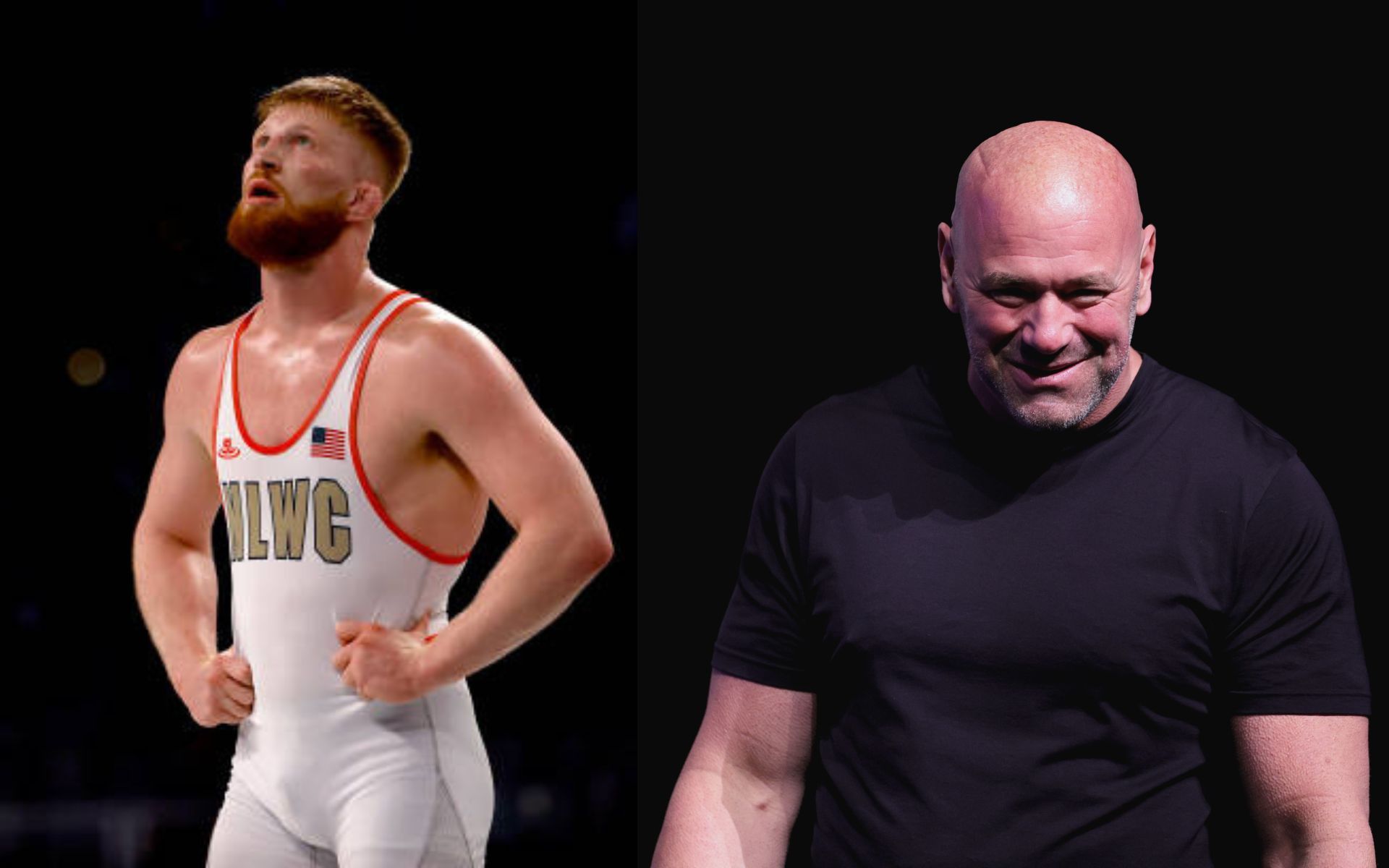 Bo Nickal (left); Dana White (right)