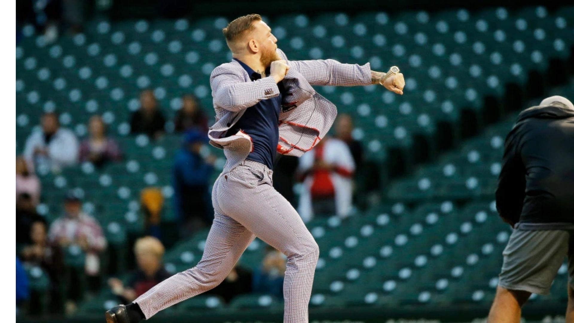 Former UFC Champion Conor McGregor at a Cubs game