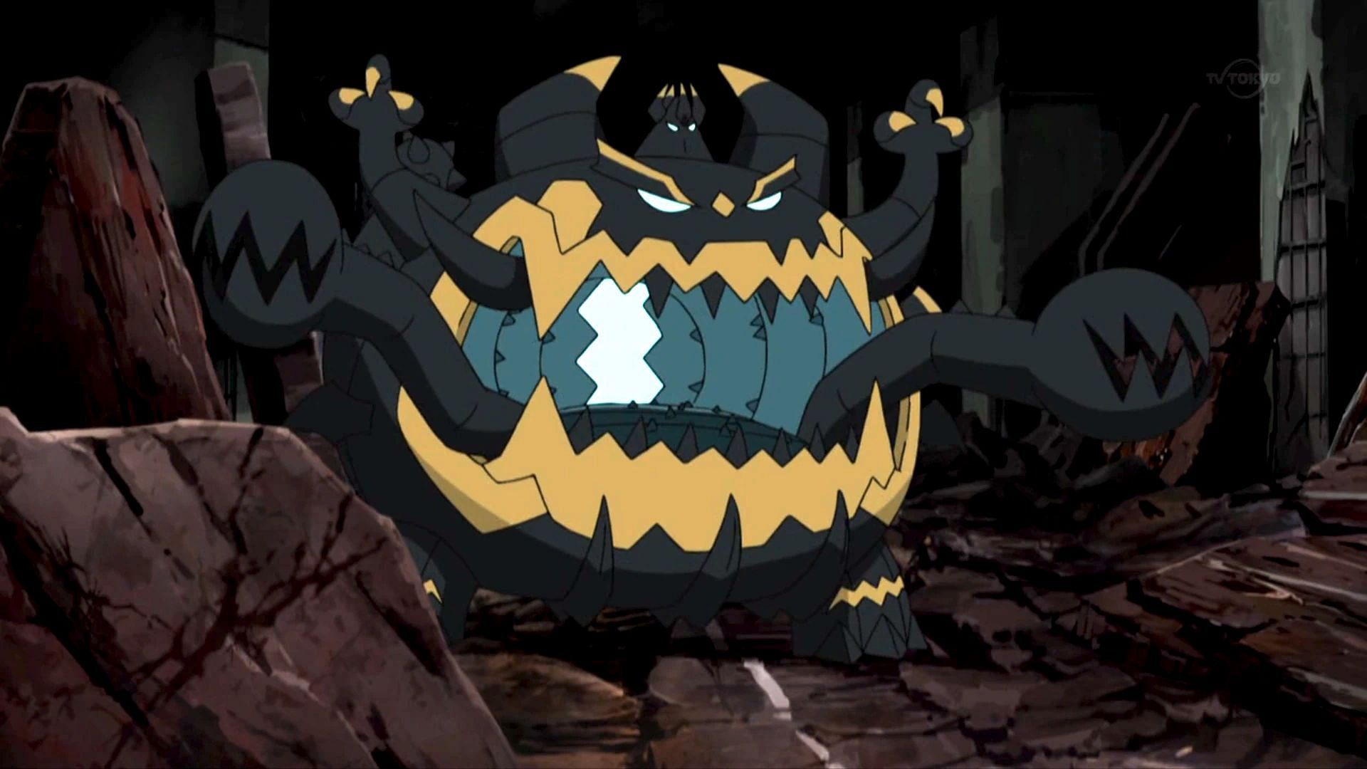 Guzzlord as it appears in the anime (Image via The Pokemon Company)