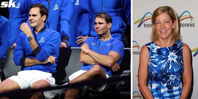 "Powerful" - Chris Evert reacts to enduring image of Roger Federer and Rafael Nadal crying: Laver Cup 2022