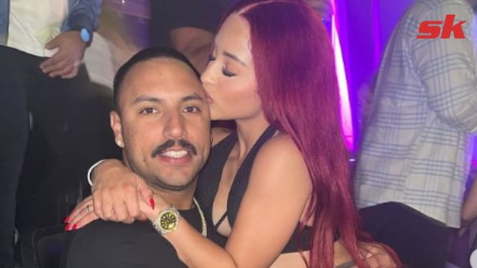 "Bebe" - New York Yankees pitcher Nestor Cortes and fiance Alondra Esteras Russy share an intimate moment with Instagram fans