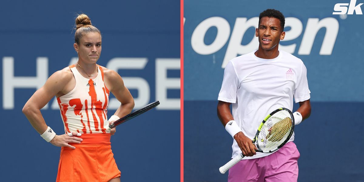 Sakkari (left) and Auger-Aliassime were huge casualties on the third day in New York.