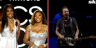 "What a surprise!" - Serena Williams and Venus Williams attend Pearl Jam concert
