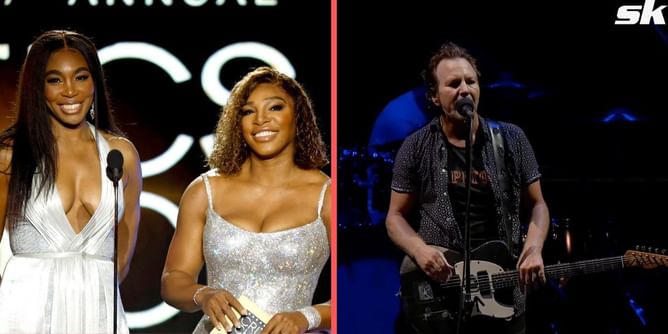 "What a surprise!" - Serena Williams and Venus Williams attend Pearl Jam concert