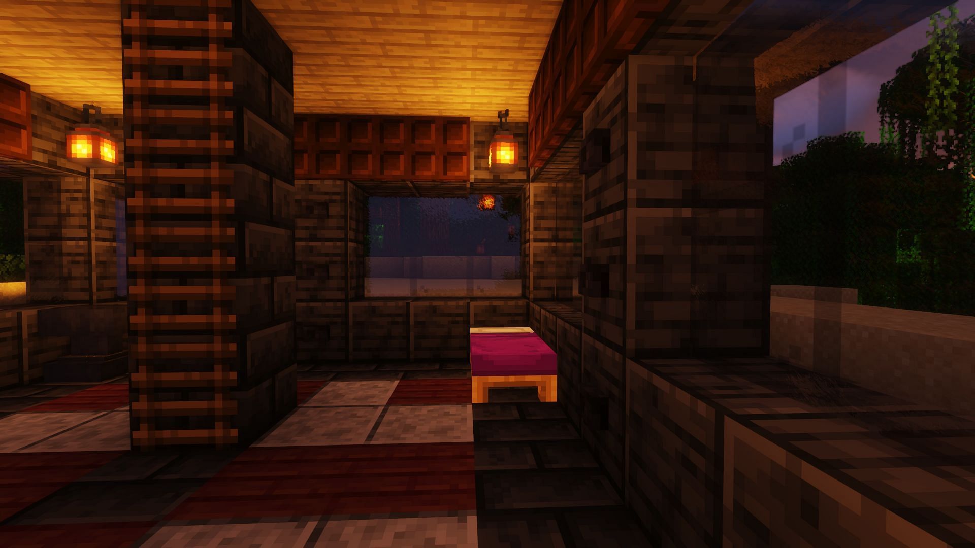 Buttons as wall decorations, adding detail and visual interest (Image via Minecraft)