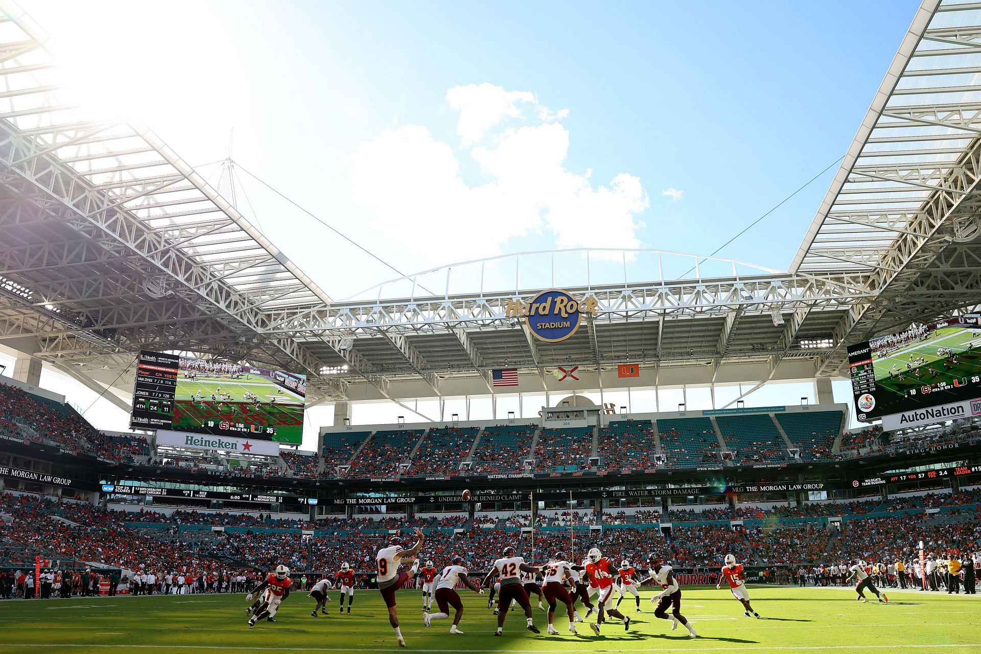 Both the Miami Hurricanes and Miami Dolphins are playing at Hard Rock Stadium this weekend.