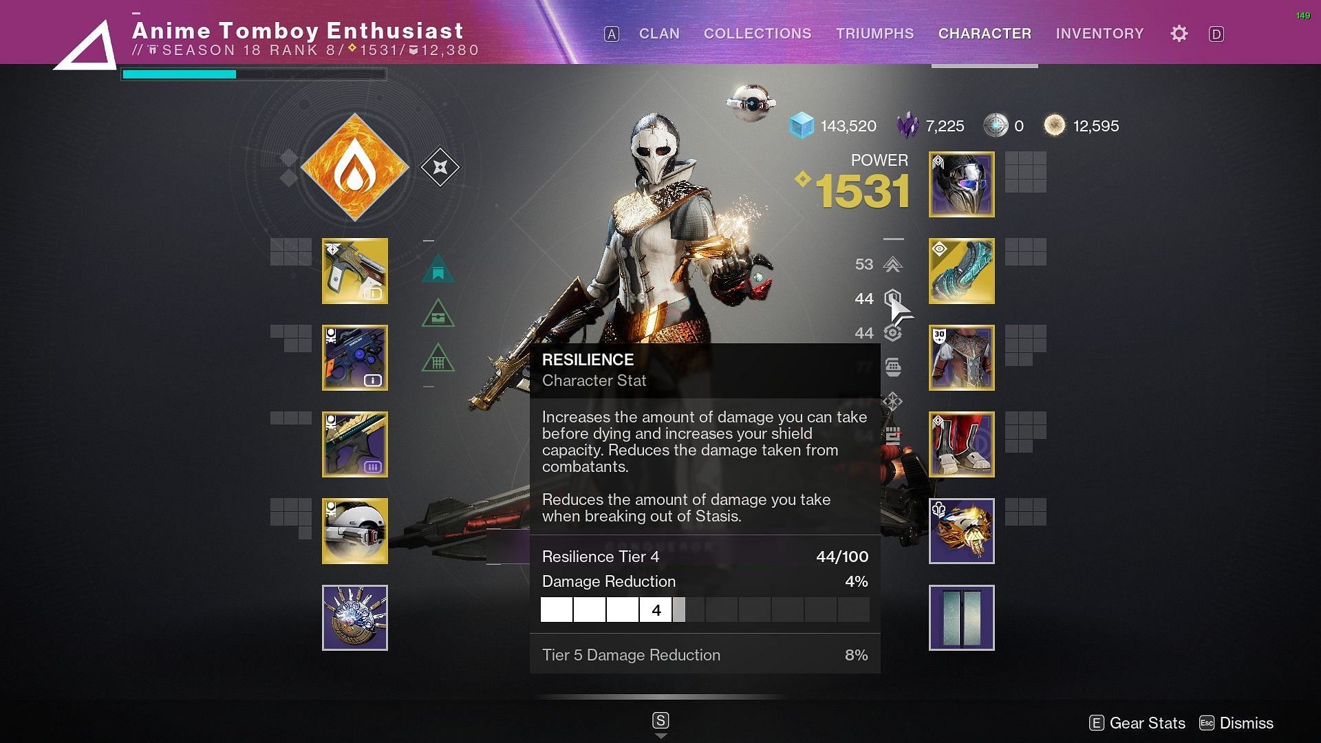 Warlock Resilience (Image via Destiny 2)