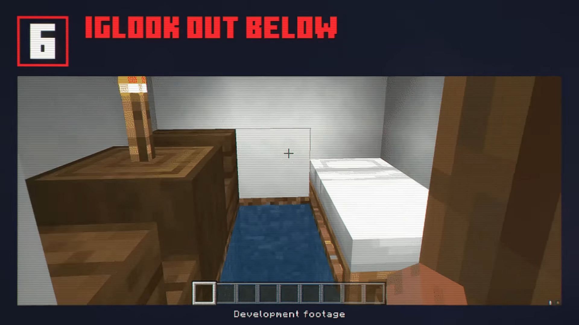 A floor generated with no floor, as seen in the Minecraft YouTube video (Image via Mojang)
