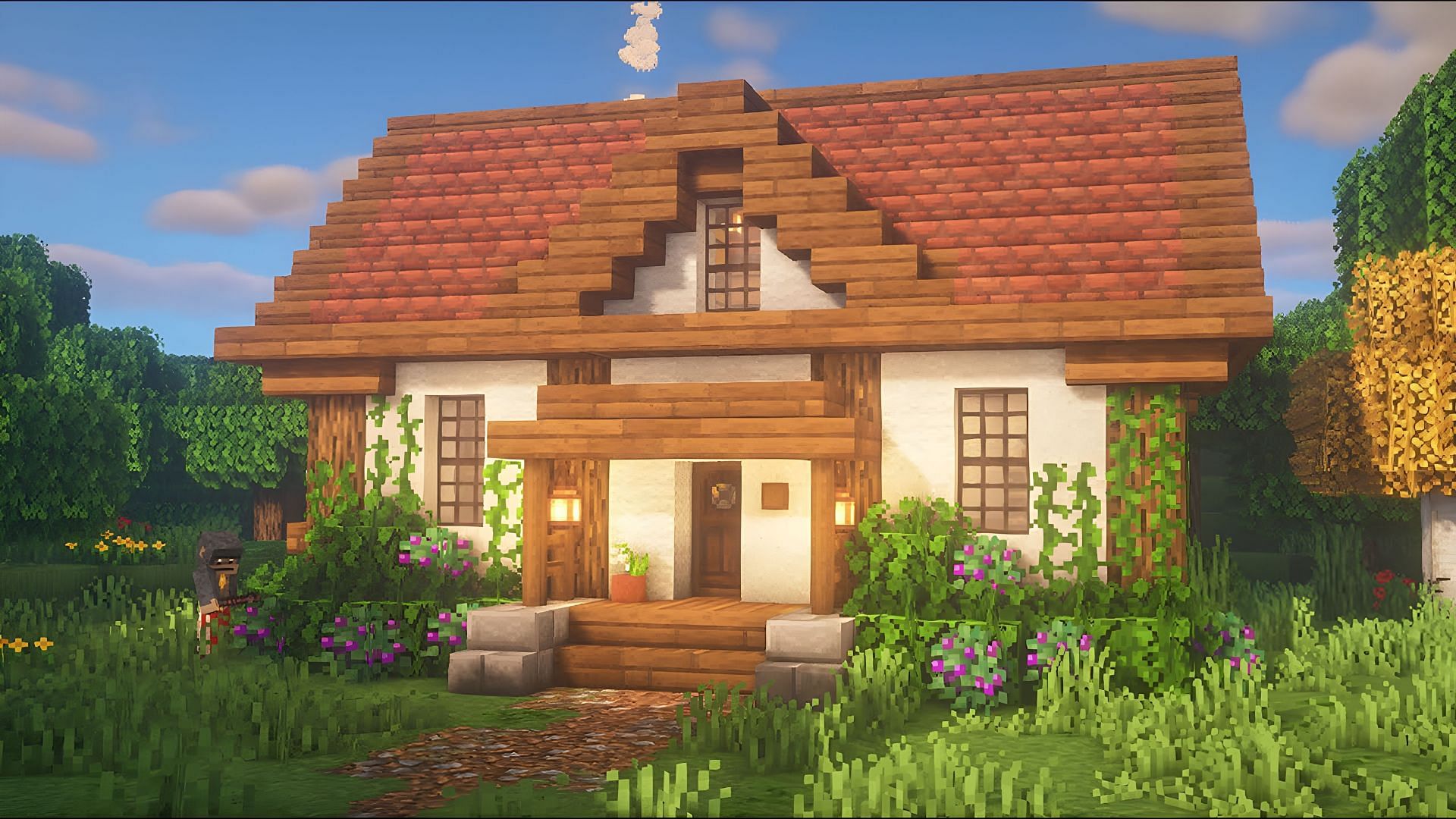 Cozy cottages are so cute in Minecraft (Image via Youtube/BigTonyMC)