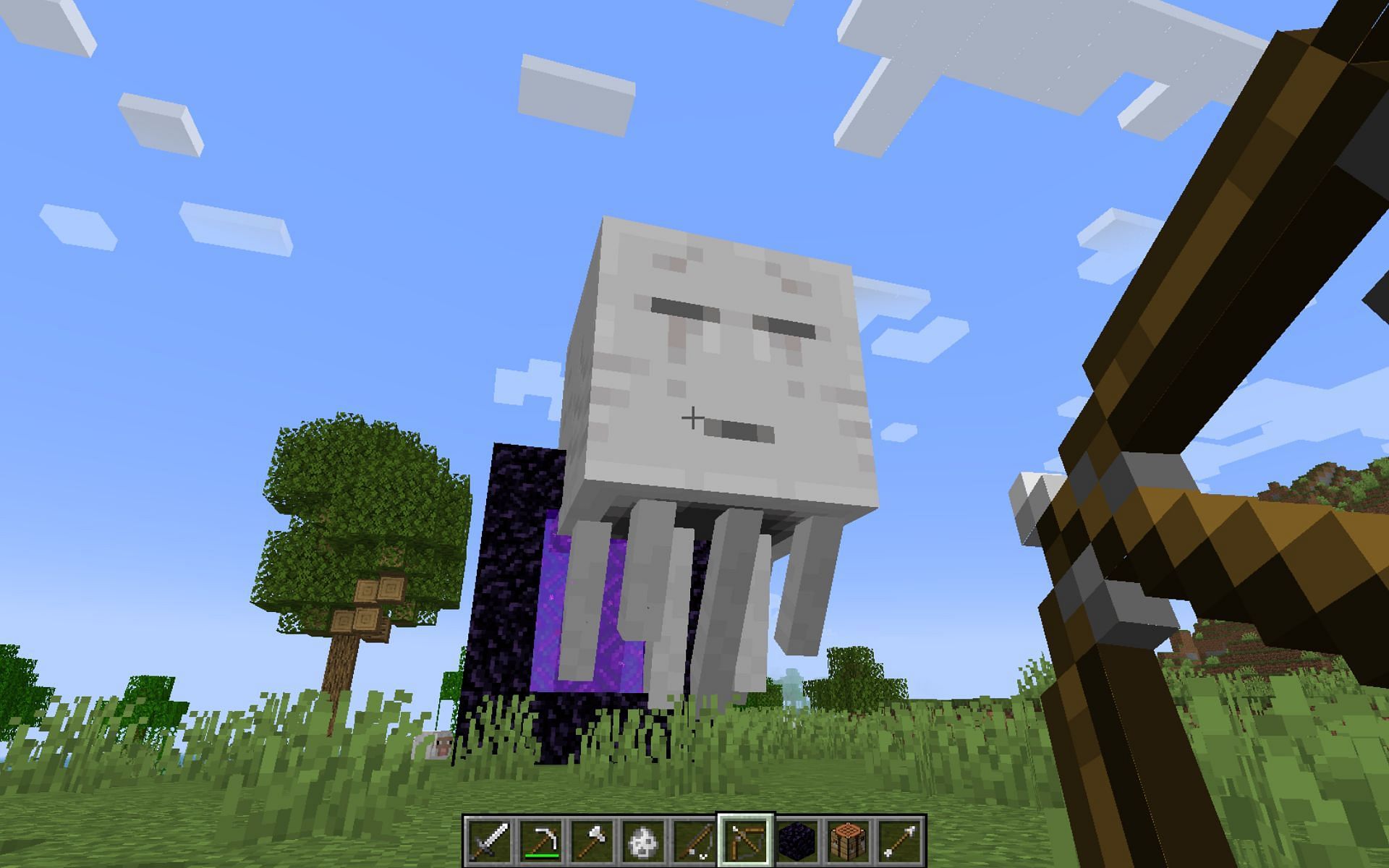 A Ghast is the largest regular mob in Minecraft (Image via Mojang)