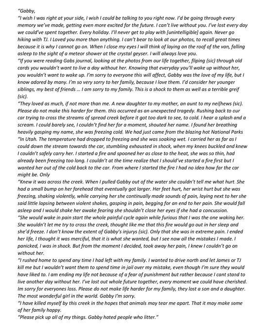 5 chilling details from Brian Laundrie notebook confessions