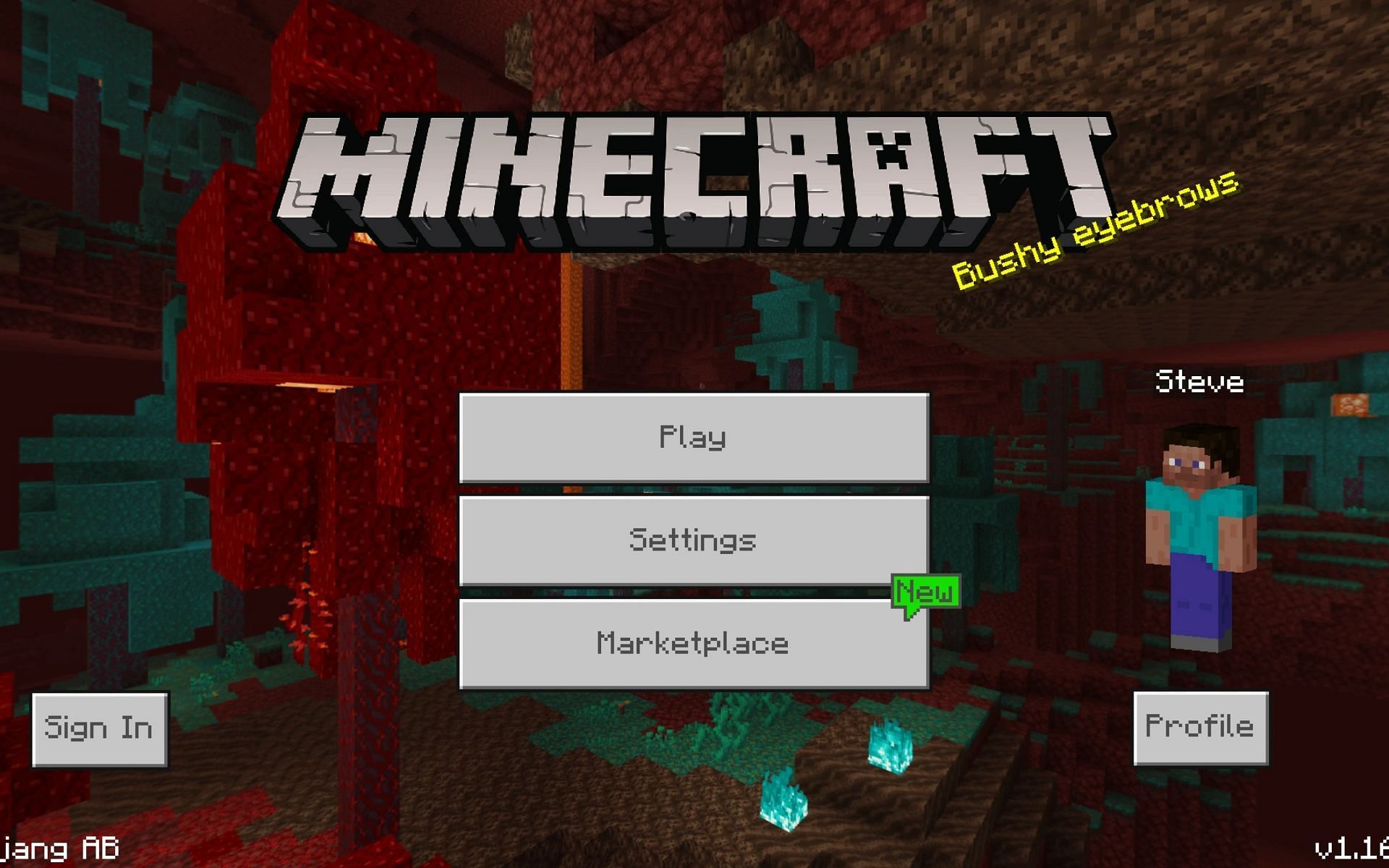  The Minecraft Bedrock menu (Image via Mojang)