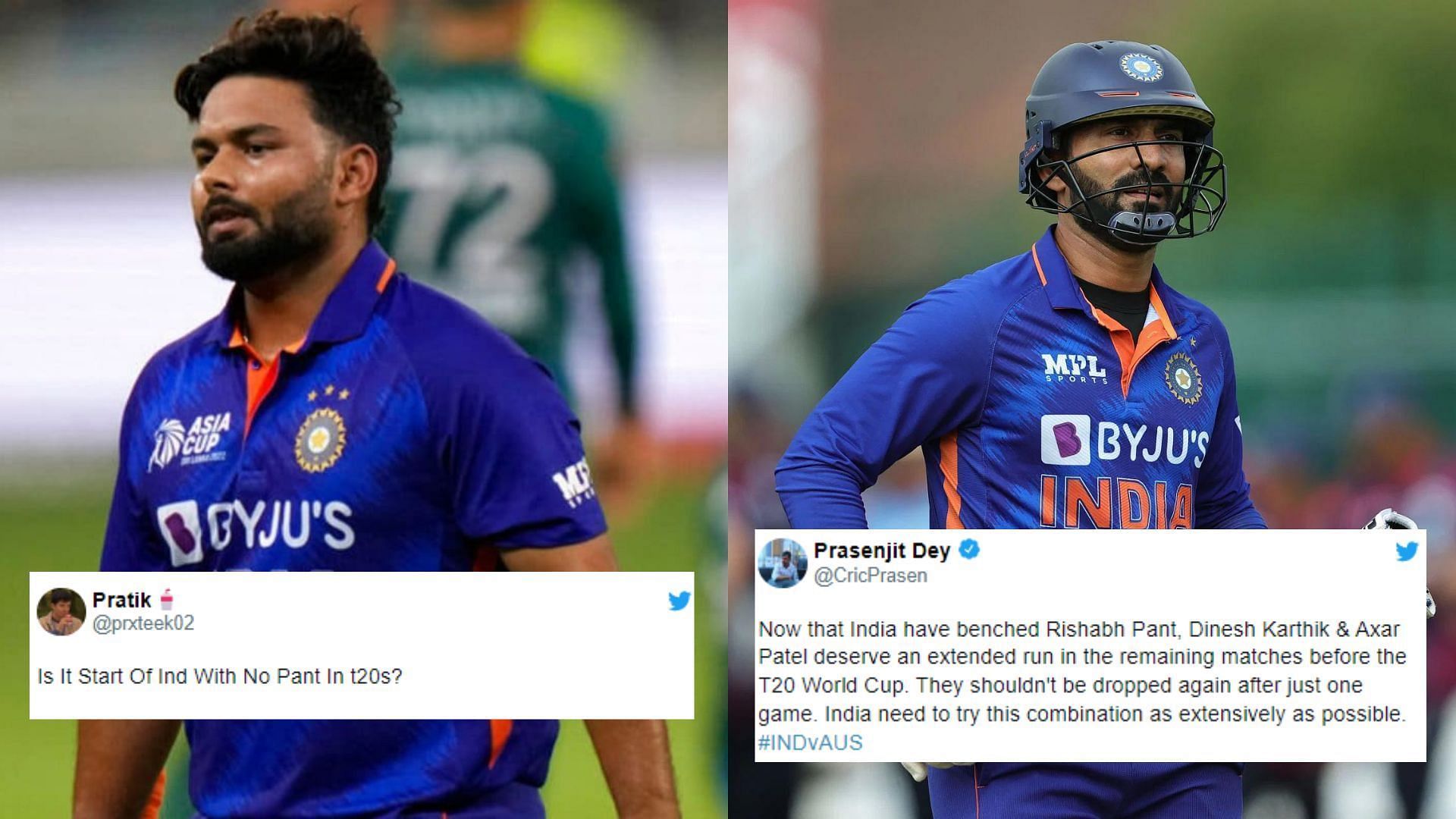 Fans had mixed reactions about Rishabh Pant being benched for the first T20I.