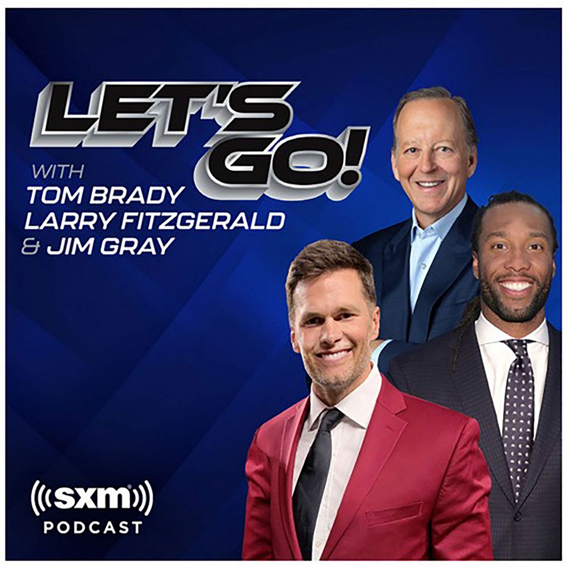 Tom Brady, Larry Fitzgerald, and Jim Gray Mandatory Credit: SiriusXM