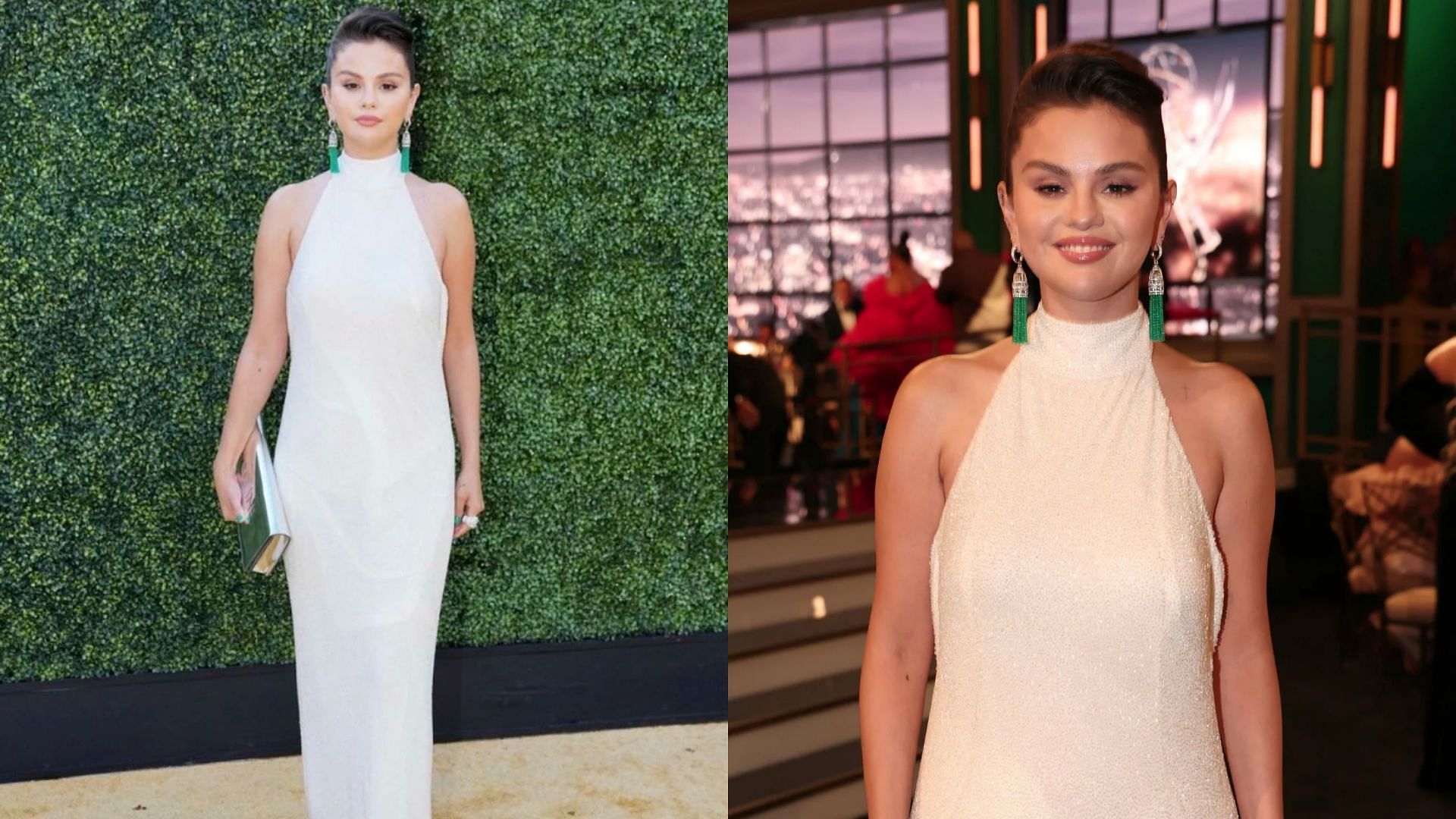 Selena Gomez radiated classic beauty in Celine (Image via @selenanation/ Twitter)