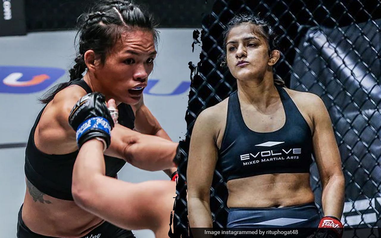 Tiffany Teo (left) and Ritu Phogat (right). [Photos ONE Championship]