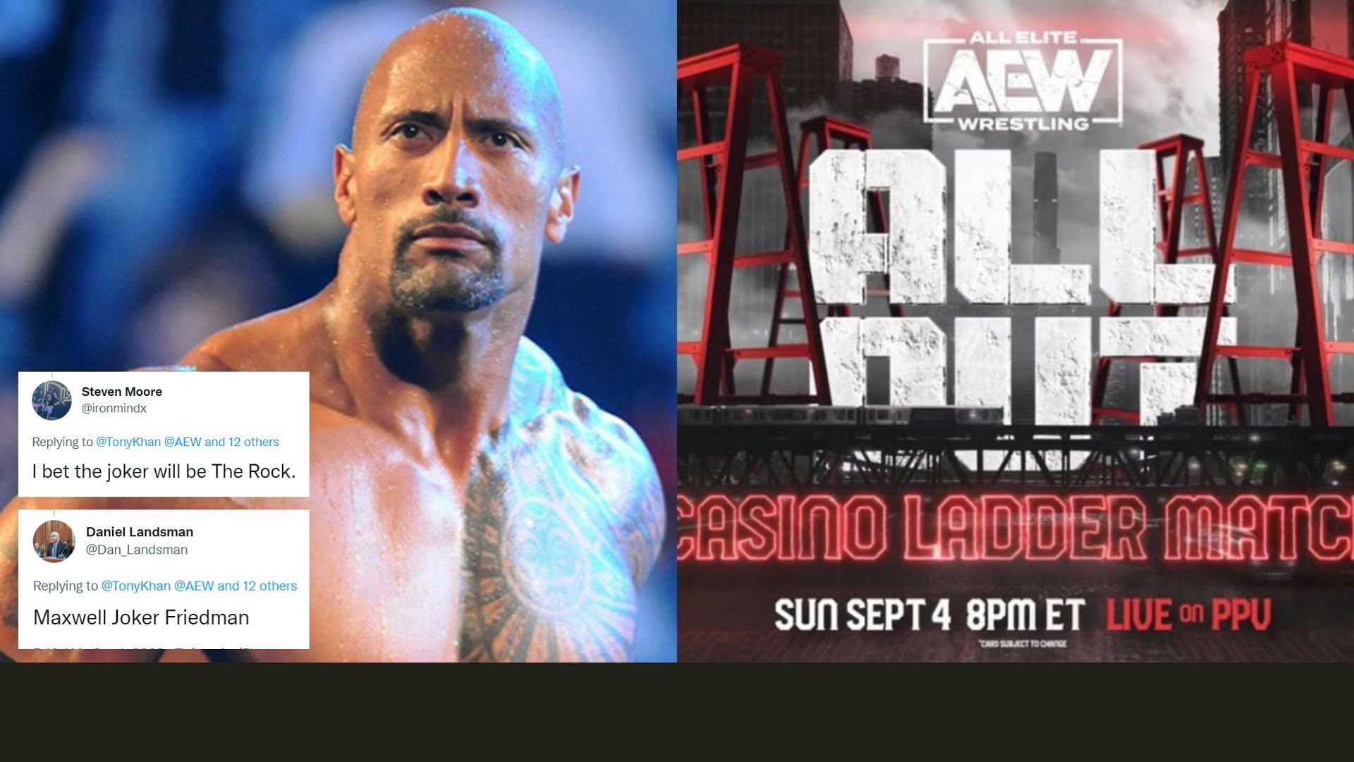 The Rock (Left), All-Out Ladder Match (Right)