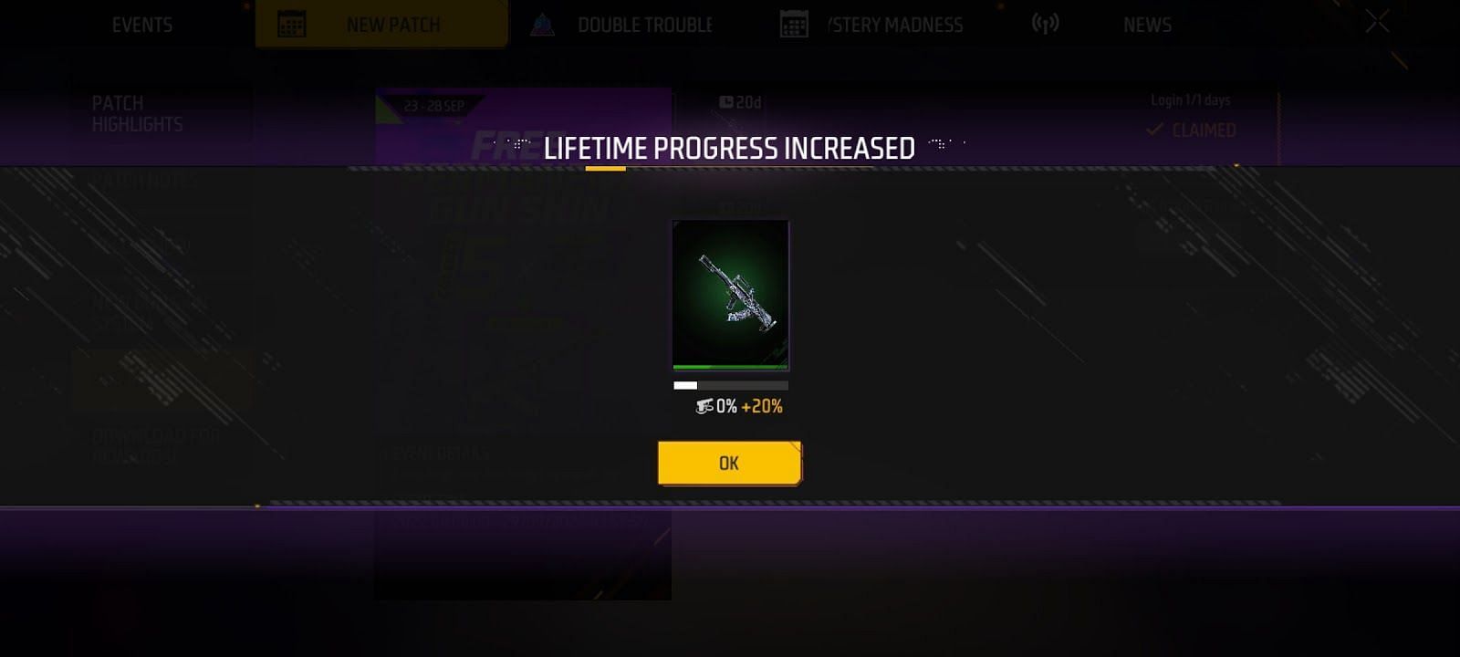 How to increase the lifetime progress by acquiring more Free Fire MAX trial skins (Image via Garena)
