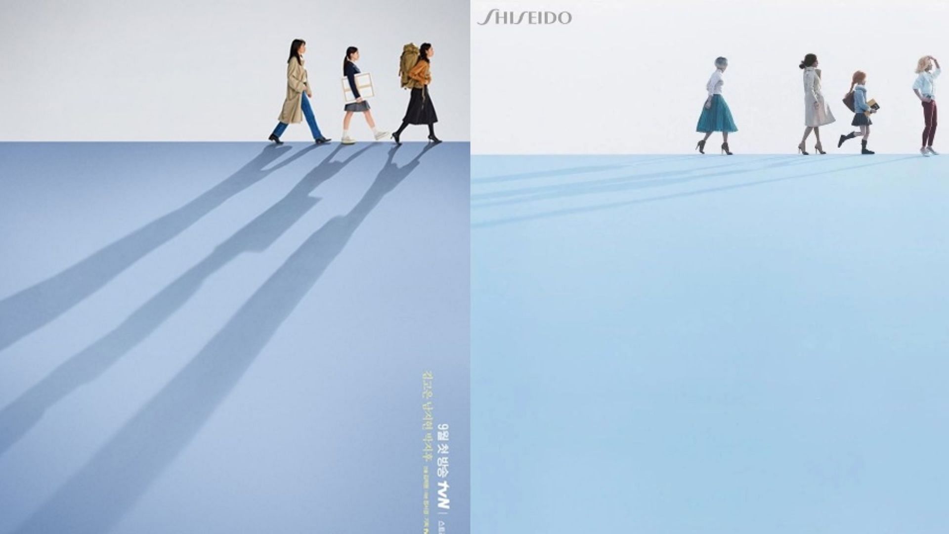 A comparison between Little Women poster and Shiseido poster (Image via tvn_drama/Shiseido, Instagram)