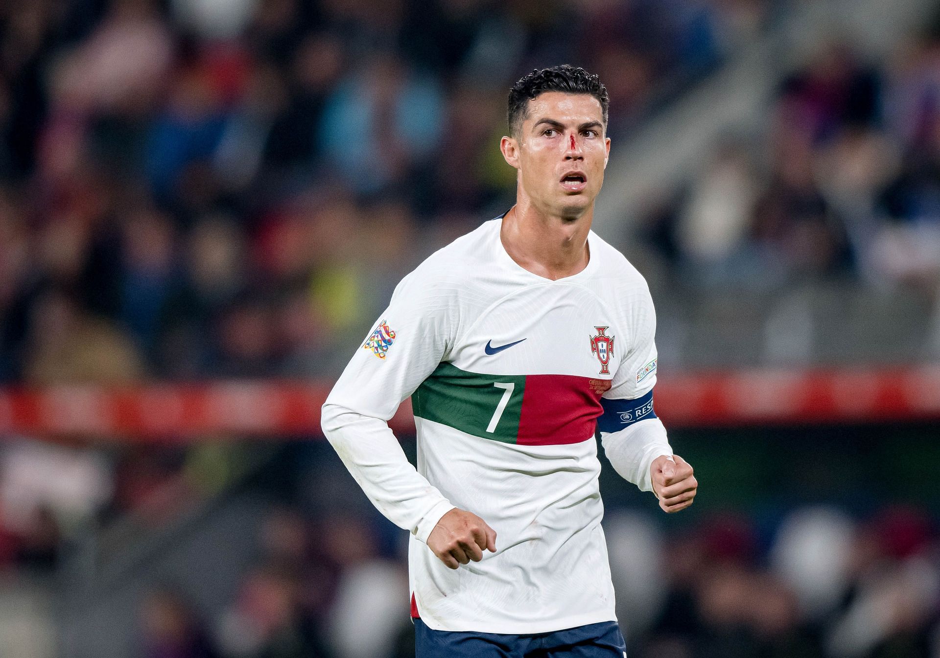 Ronaldo in action against Czech Republic: UEFA Nations League - League Path Group 2