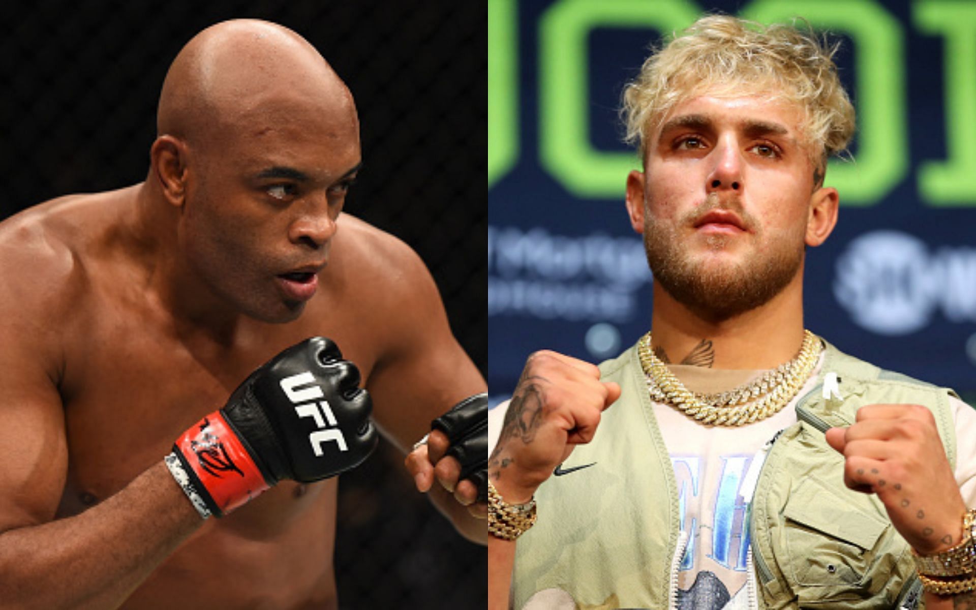 Anderson Silva (left), Jake Paul (right)