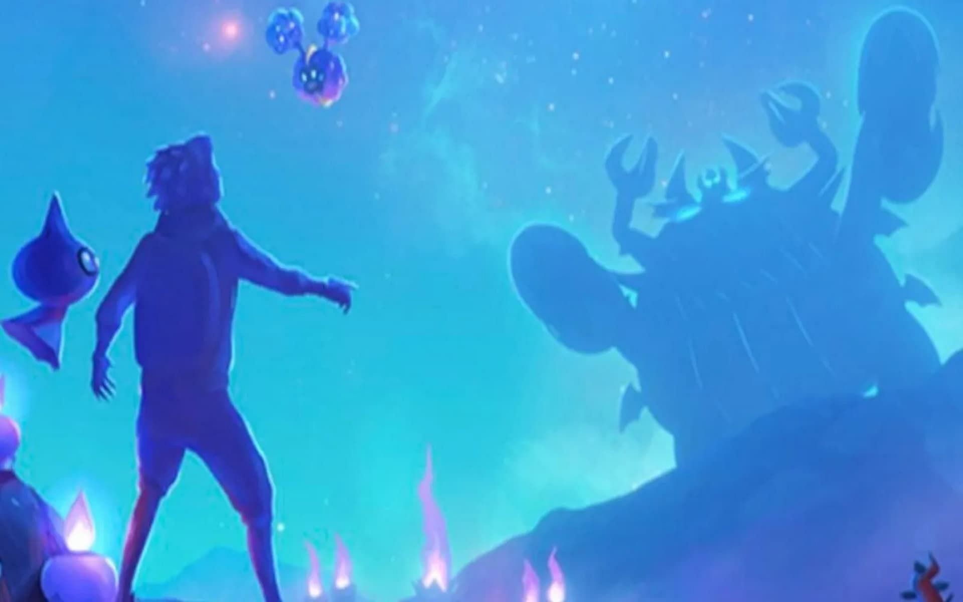 A recent Pokemon GO loading screen showcases a silhouette of Guzzlord (Image via Niantic)