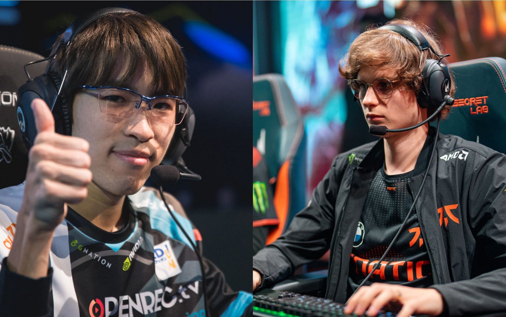 Upset and Evi will be the key players for their teams when Fnatic and DetonatioN FocusMe meet at Worlds 2022 (Image via Riot Games)