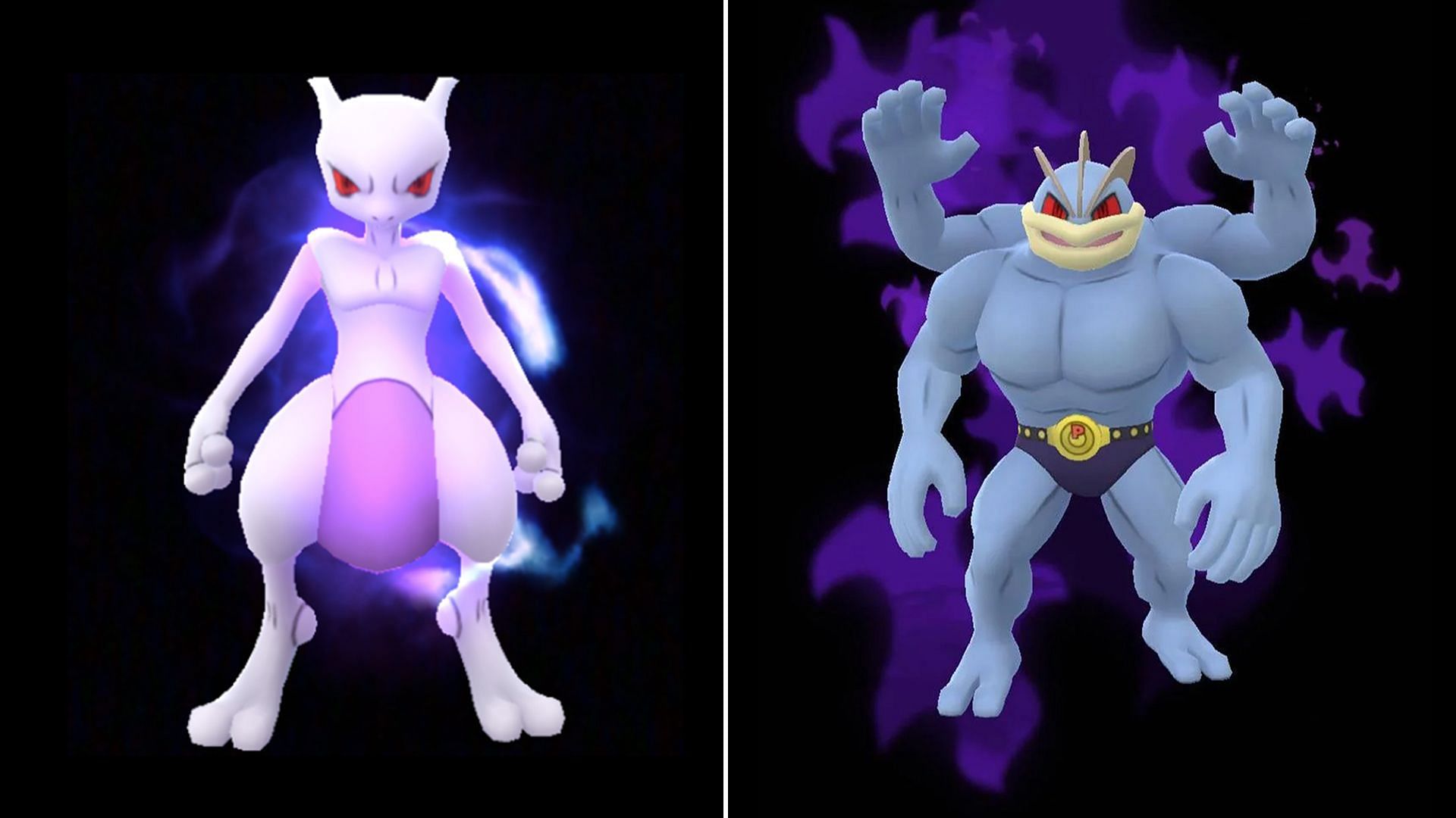 Shadow Mewtwo and Machamp as the best shadow Pokemon (Image via Niantic)