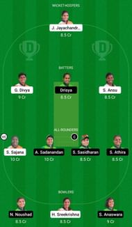 Dream11 Team for Team Amber vs Team Emerald - KCA Women’s T20 Challengers 2022.