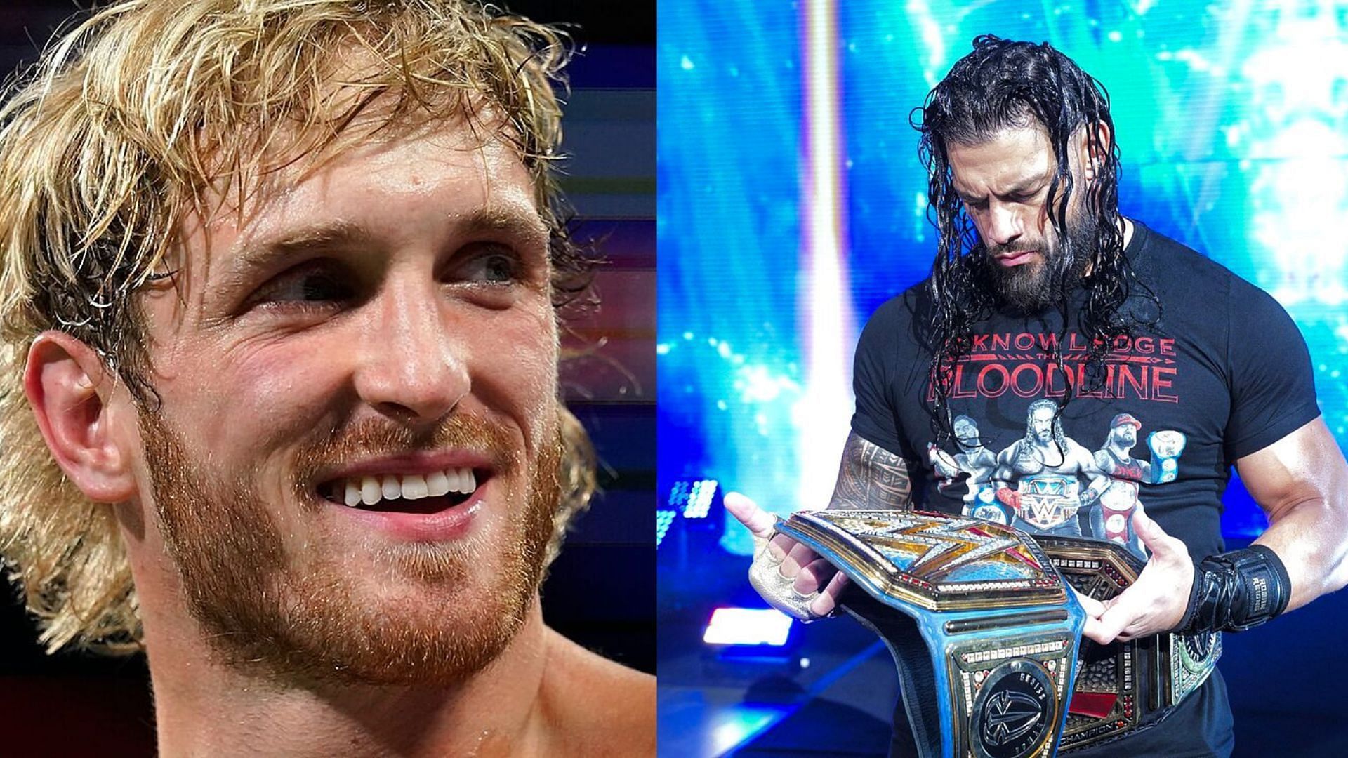 Logan Paul (L) wants to face Roman Reigns (R)