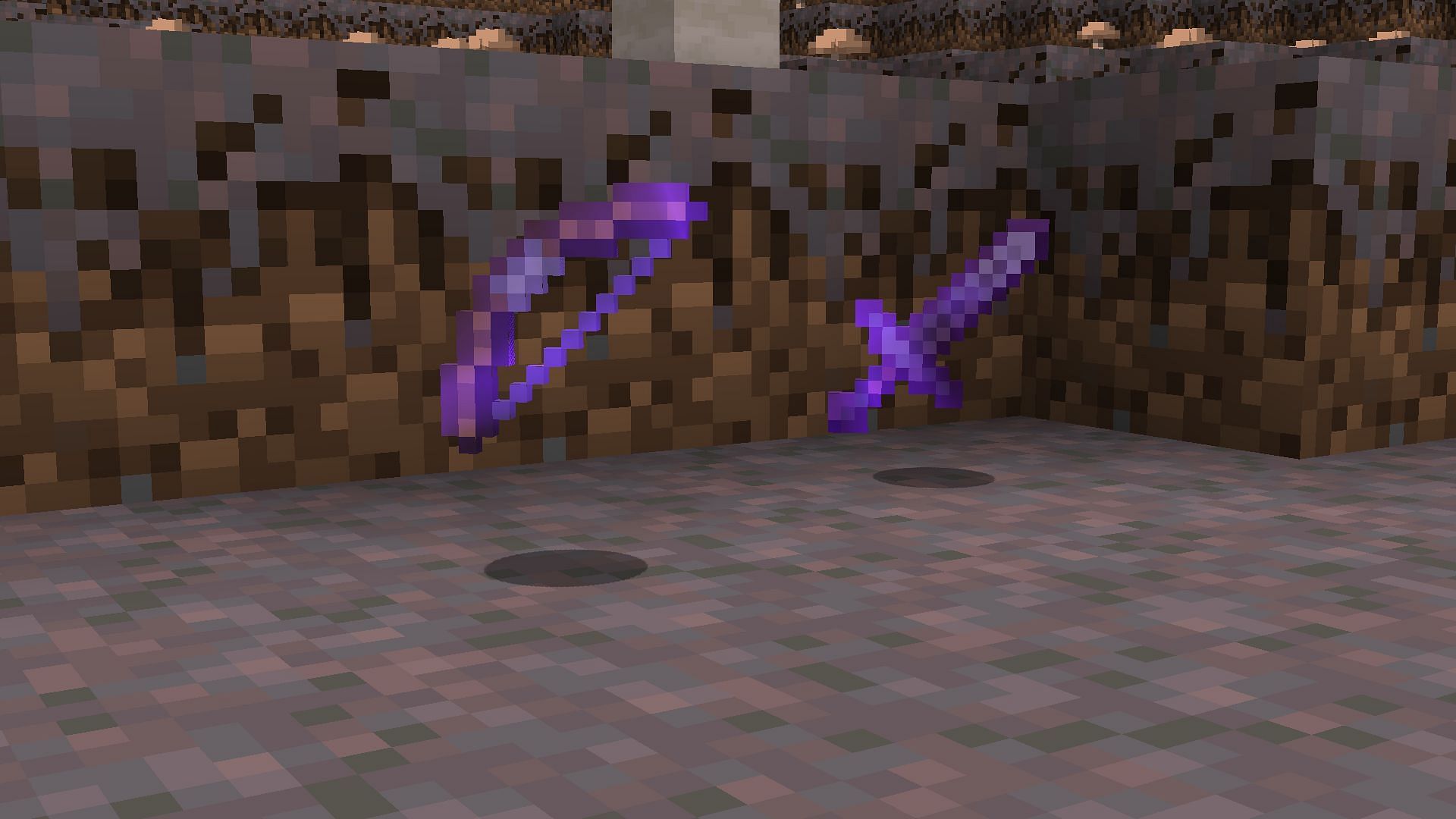 Both melee and ranged weapons need to be enchanted in Minecraft (Image via Mojang)