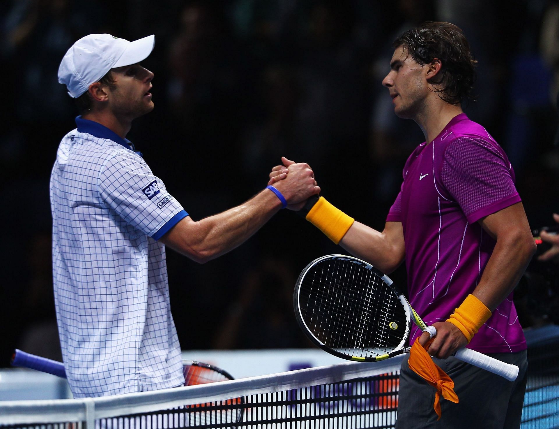 Andy Roddick (L) and Rafael Nadal
