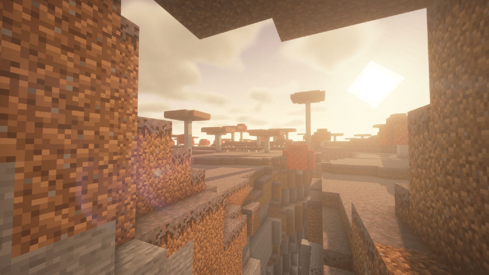 Mushroom field biomes make for excellent starting locations for players (Image via Mojang)