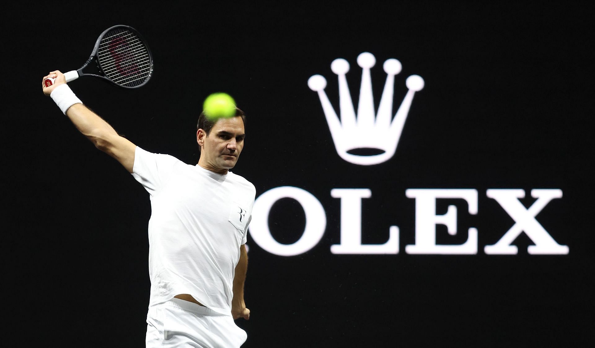 Roger Federer prepares ahead of the Laver Cup.