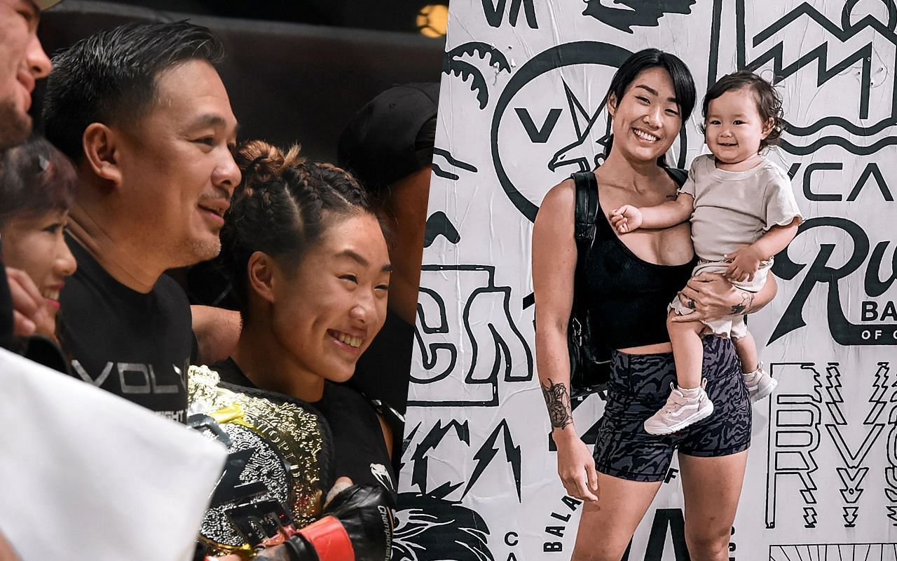 Ken Lee (L) is in awe of how patient and loving Angela Lee (R) has become since becoming a mother to Ava Marie. | Photos from ONE Championship