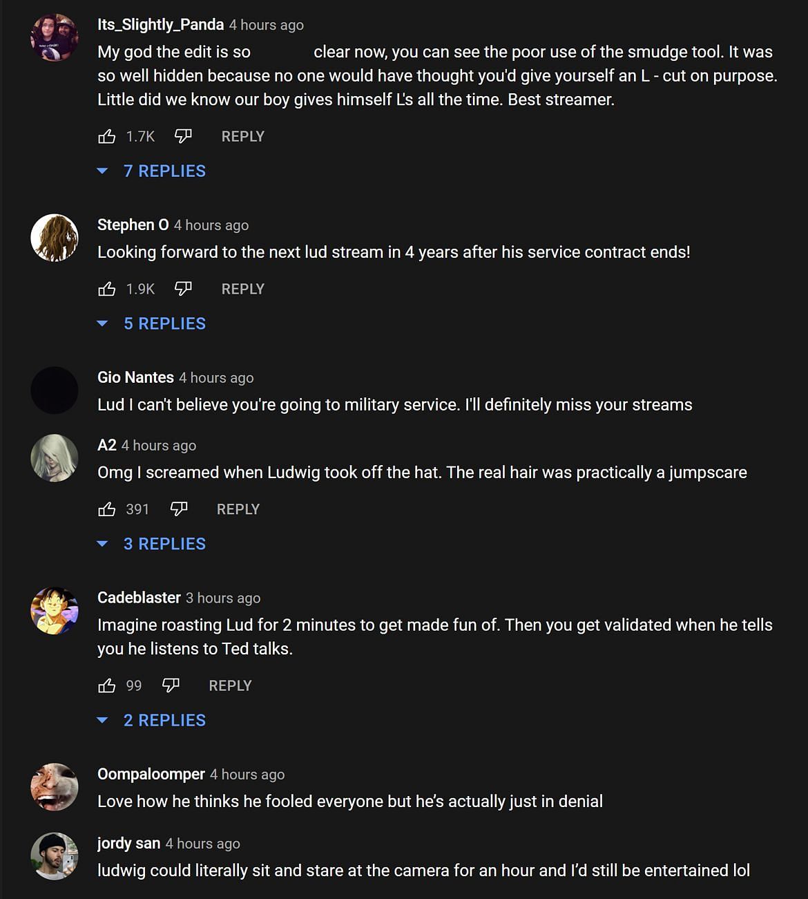 Fans in the YouTube comments section reacting to the streamer&#039;s latest upload (Image via Mogul Mail/YouTube)