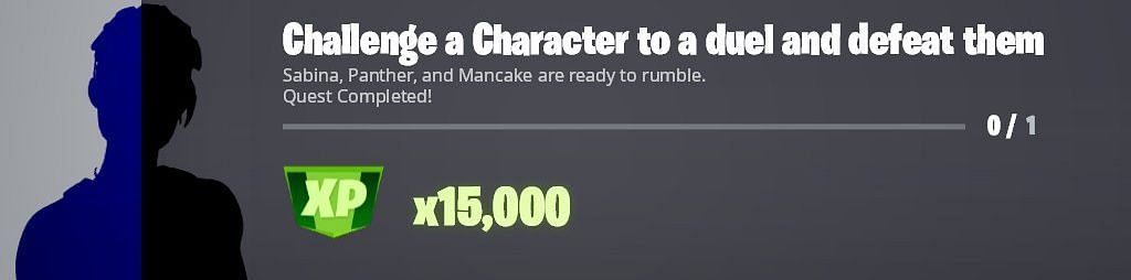 Duel with an NPC and win to secure 15,000 XP in Fortnite Chapter 3 (Image via Twitter/iFireMonkey)
