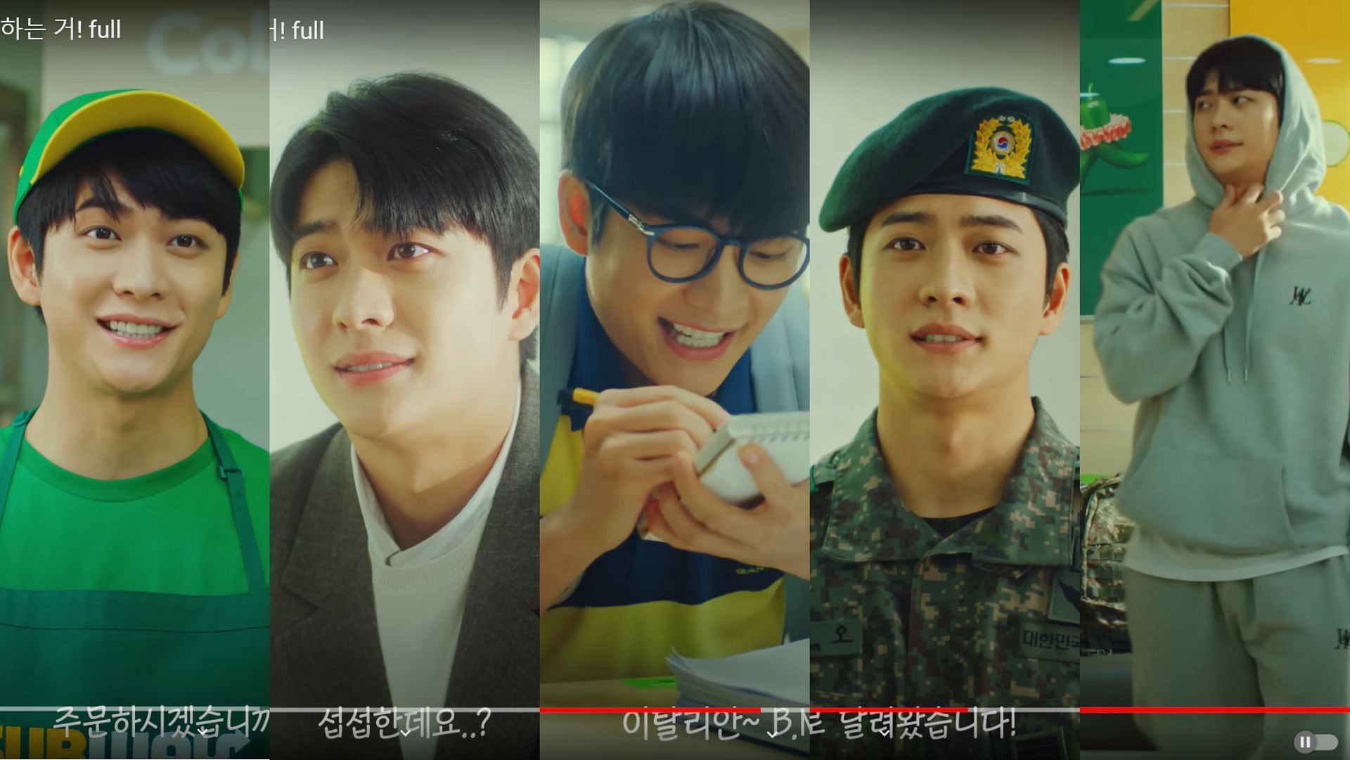 Kang Tae-oh plays different roles in Subway commercial. (Image via YouTube)