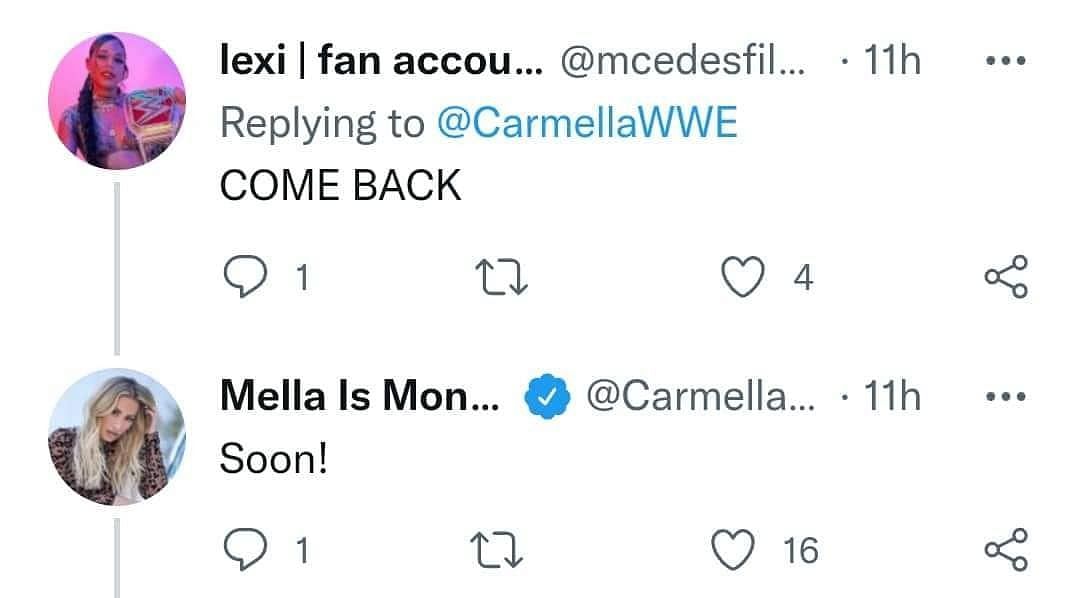 Carmella&#039;s response to a fan
